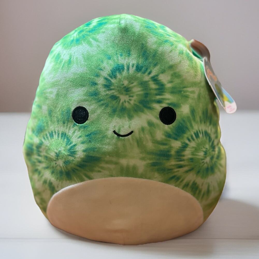 Squishmallow 12" Naddie Tie Dye Turtle Soft Green Plush Pillow W/ Card Tag